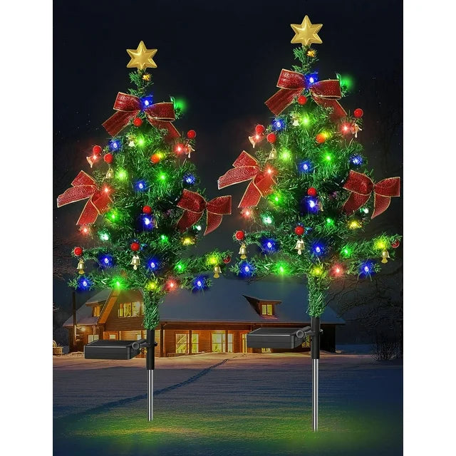 Solar Holiday Tree Pathway Decorations