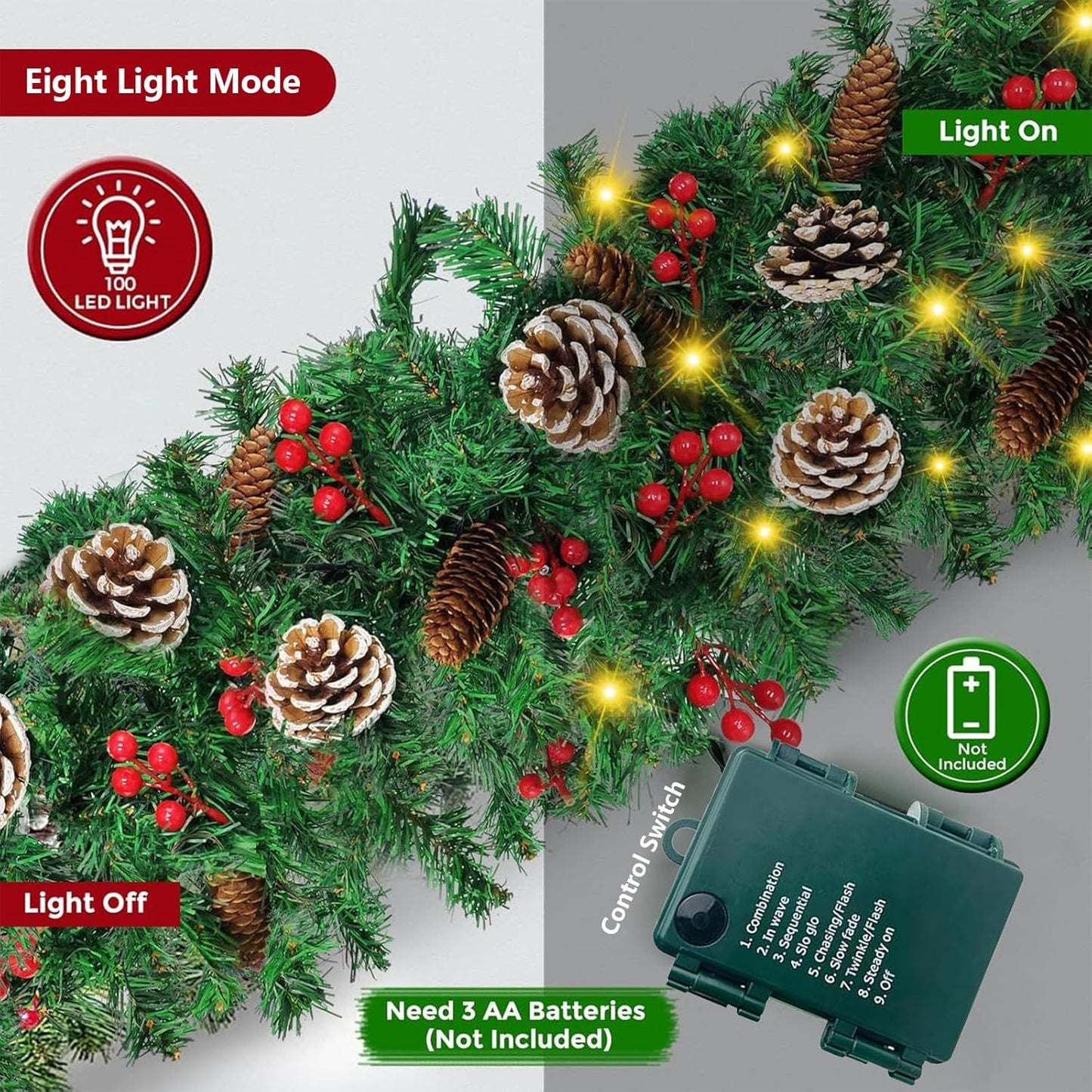 Christmas Garland With Assorted Decor