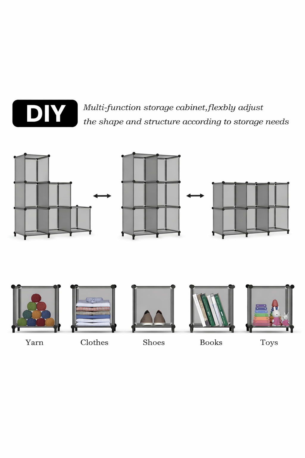 6 - Cube Modular Storage Organizer – DIY Plastic Storage Cabinet - Glowonlite - Glowonlite