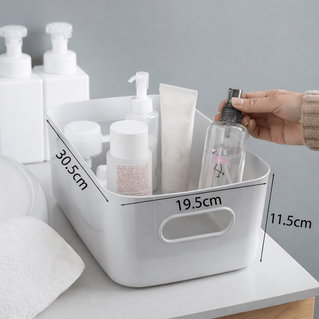 6 - Piece Multipurpose Storage Organizer Bin with Handles - Glowonlite - Glowonlite