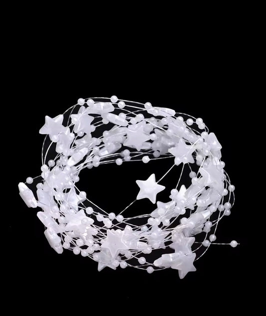 Christmas Star Garland Ribbon Roll – Decorative Craft & Tree Trim Ribbon