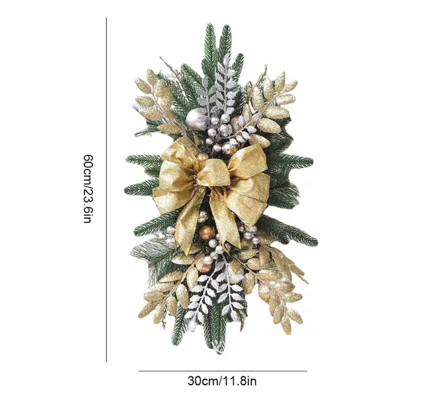 Luxury Gold & Champagne Christmas Swag With LED Lights