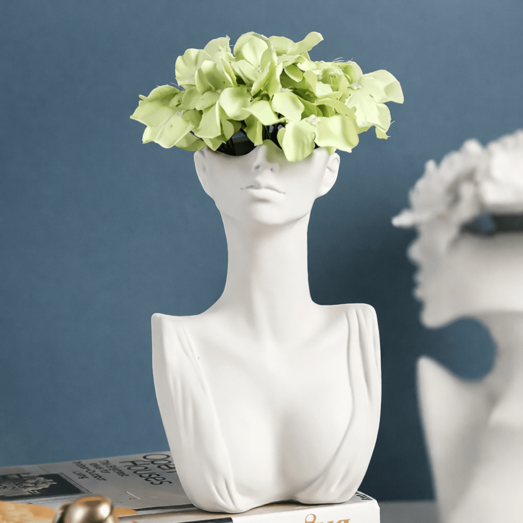 Modern Abstract Face Bust Vase – Minimalist Ceramic Sculpture Planter - Glowonlite - Glowonlite