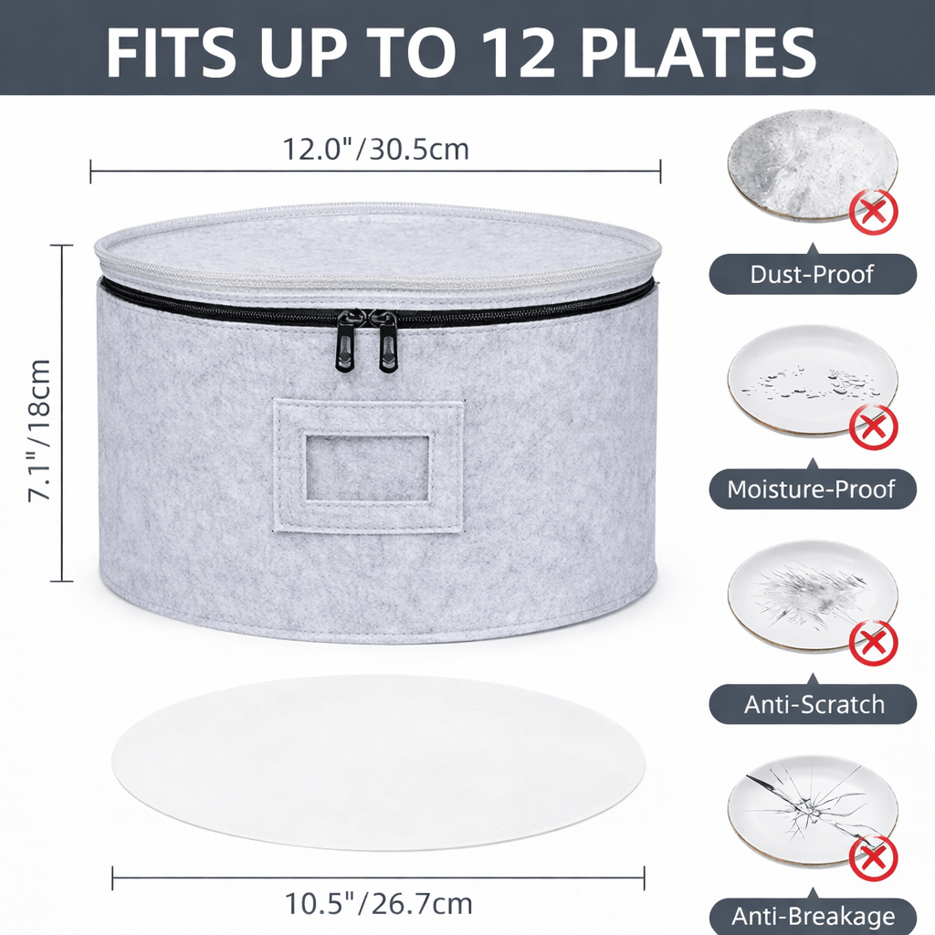 Round Plate Storage Organizer Bags – Dustproof & Moisture - Resistant (Sizes S–XL) - Glowonlite - Glowonlite