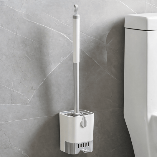 Wall - Mounted Toilet Brush with Ventilated Holder (No - Drill, Hygienic Design) - Glowonlite - Glowonlite