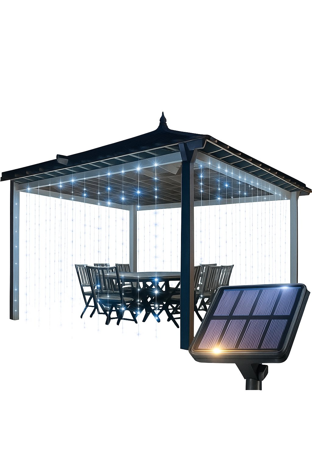 Solar Curtain String Lights