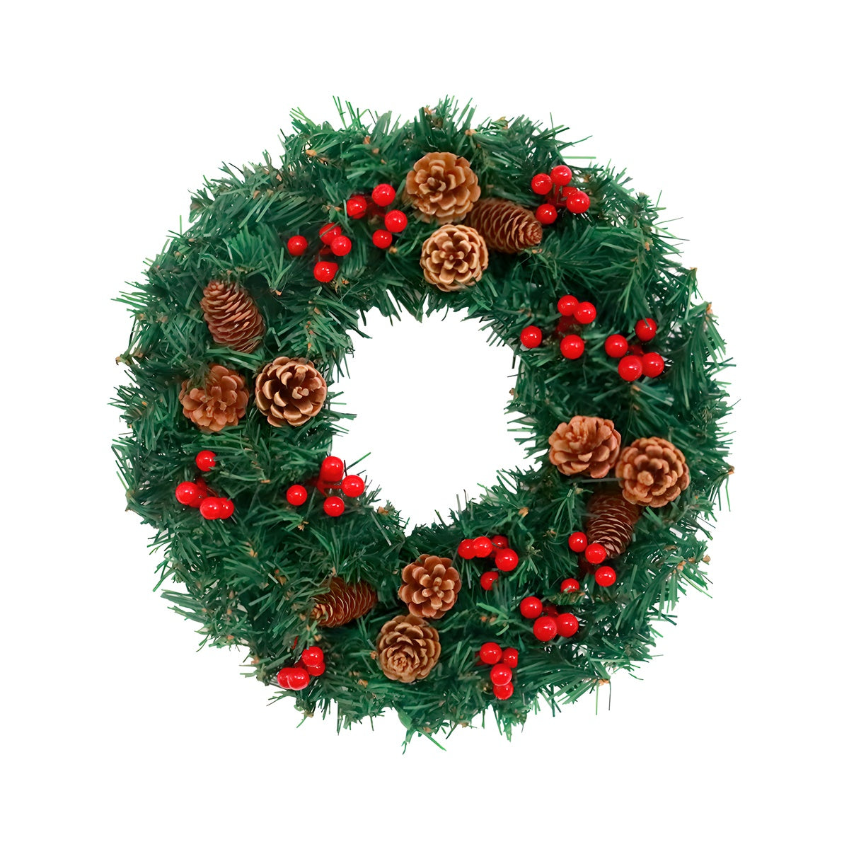 24″ Holiday Pine Wreath – Multi-Colour LED Option, Pre-Lit & Unlit Styles