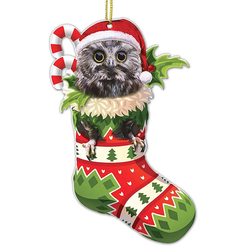 Christmas Stockings Christmas Tree Decorative Socks Dog Pendant Creative