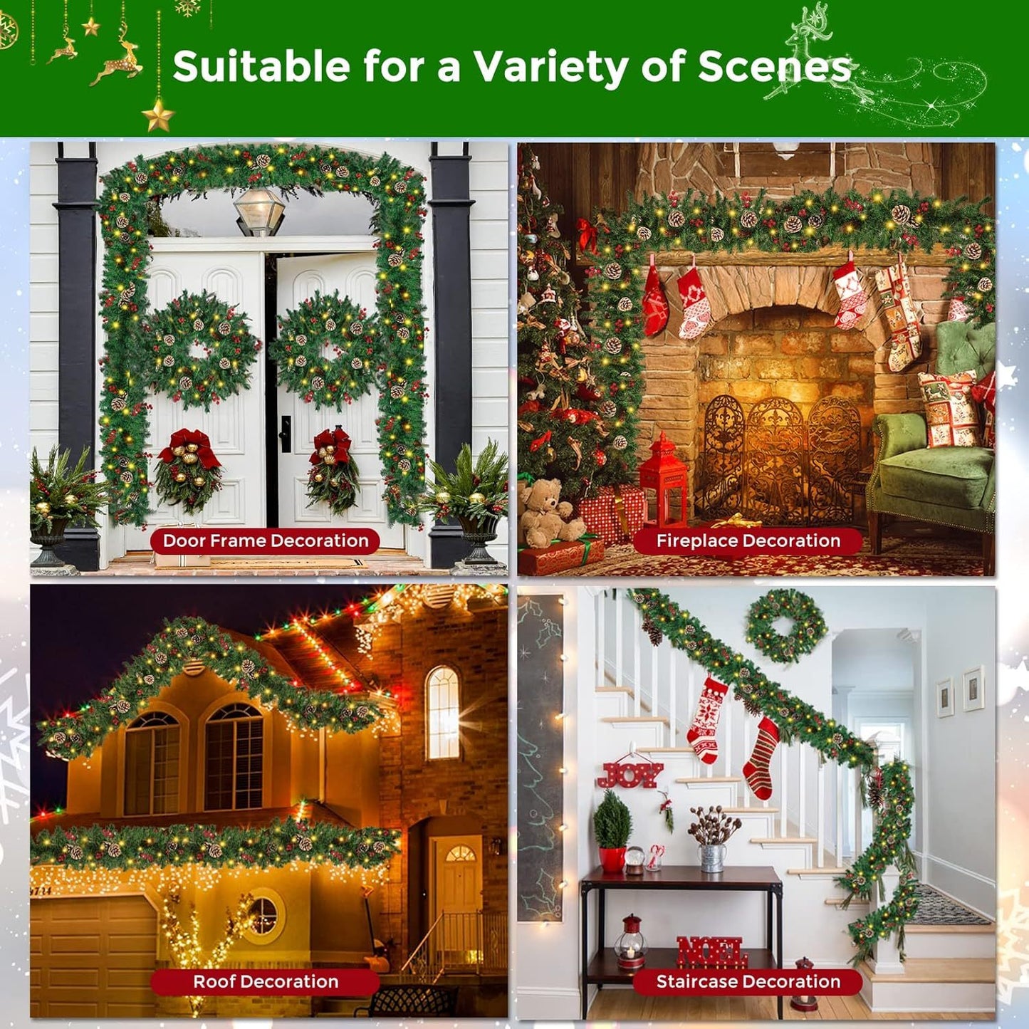 Christmas Garland With Assorted Decor