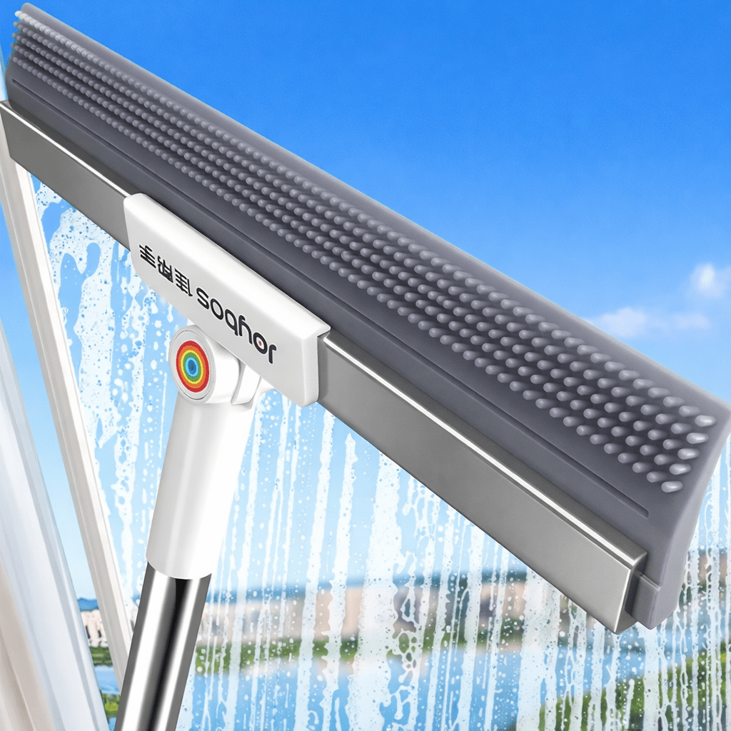 2 - in - 1 Adjustable Floor Squeegee & Scrubber Mop (Dry & Wet Use) - Glowonlite - Glowonlite