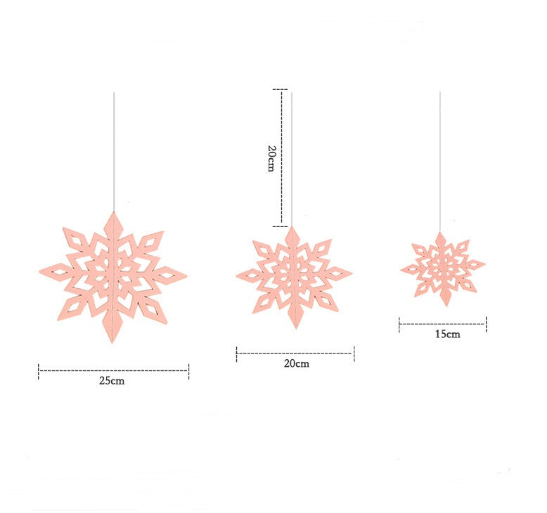 6 Pcs Set Cardboard 3D Hollow Snowflake Hanging Ornaments