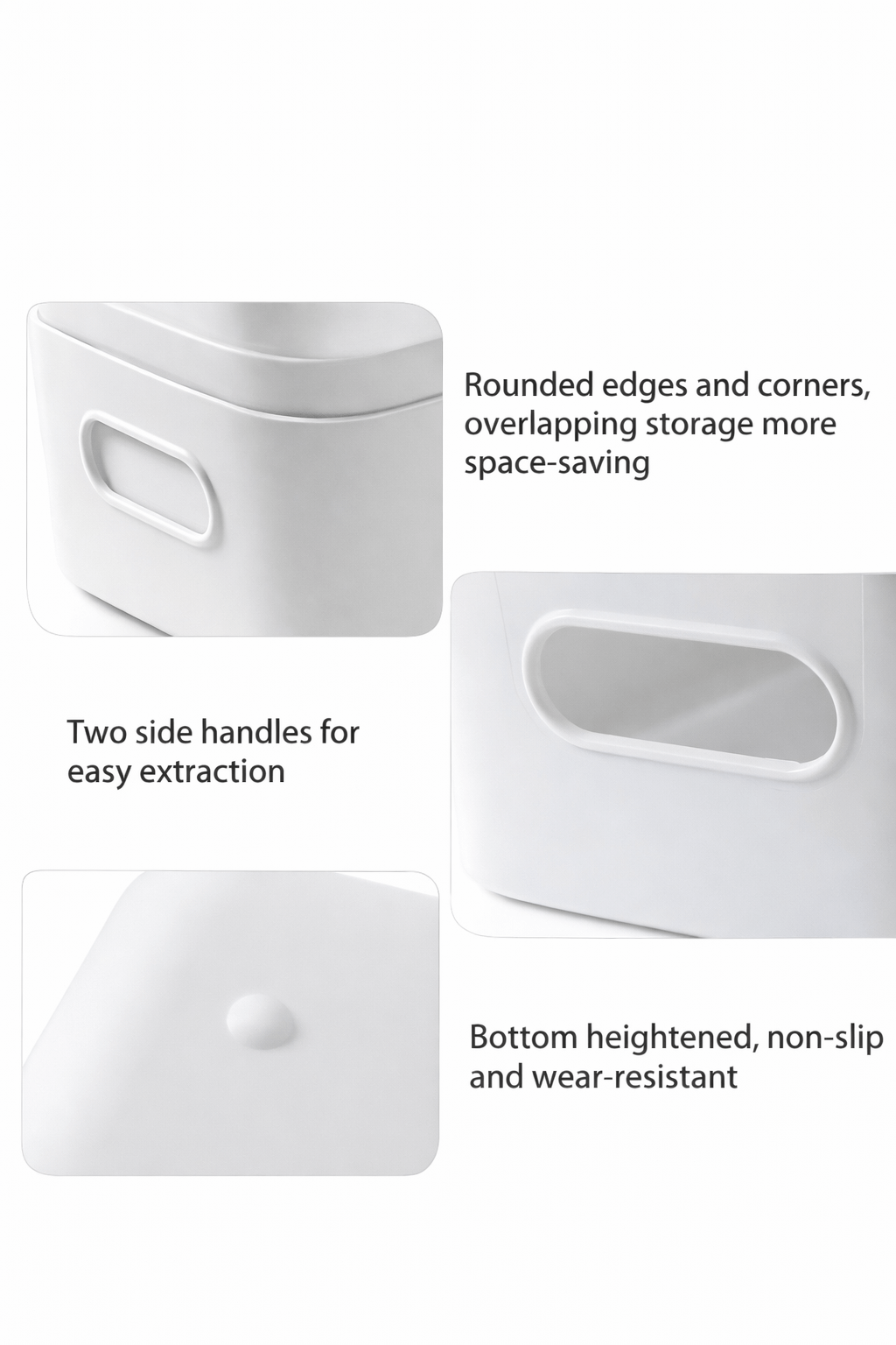 6 - Piece Multipurpose Storage Organizer Bin with Handles - Glowonlite - Glowonlite