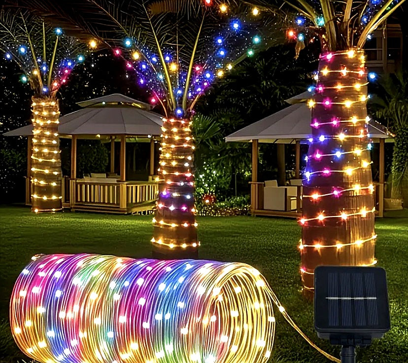 Solar Powered Weather-Proof LED Rope Lights – Outdoor Garden & Patio Lighting