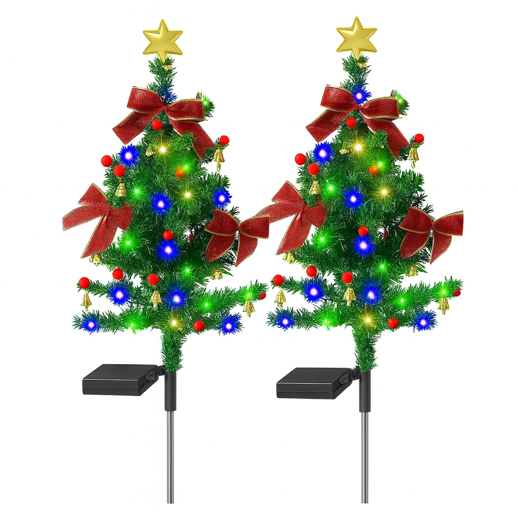 Solar Holiday Tree Pathway Decorations