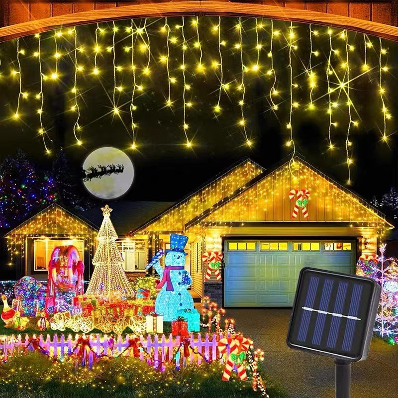 Solar Curtain Light Ice Bar Flashing Light Starry Sky Lighting Chain