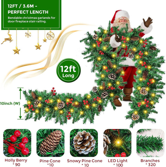 Christmas Garland With Assorted Decor