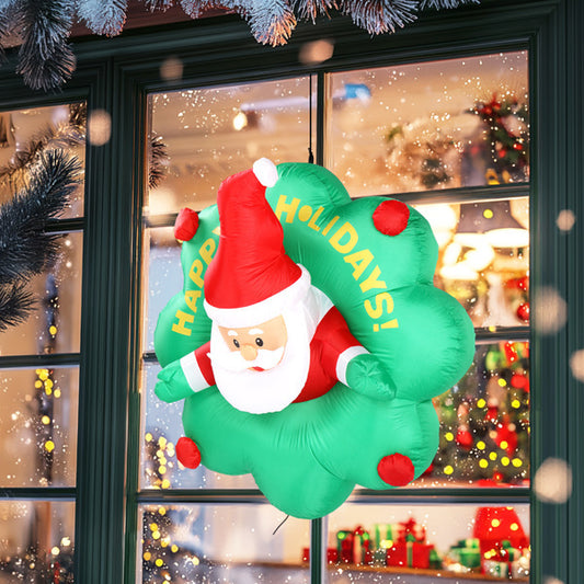 Window Santa Claus Wreath, 5 LED lights