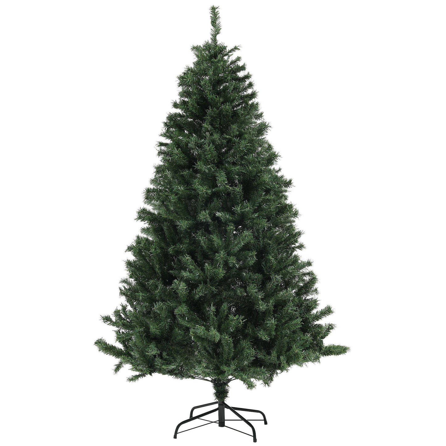 6ft Artificial Christmas Trees With Auto Open And Steel Base, Green