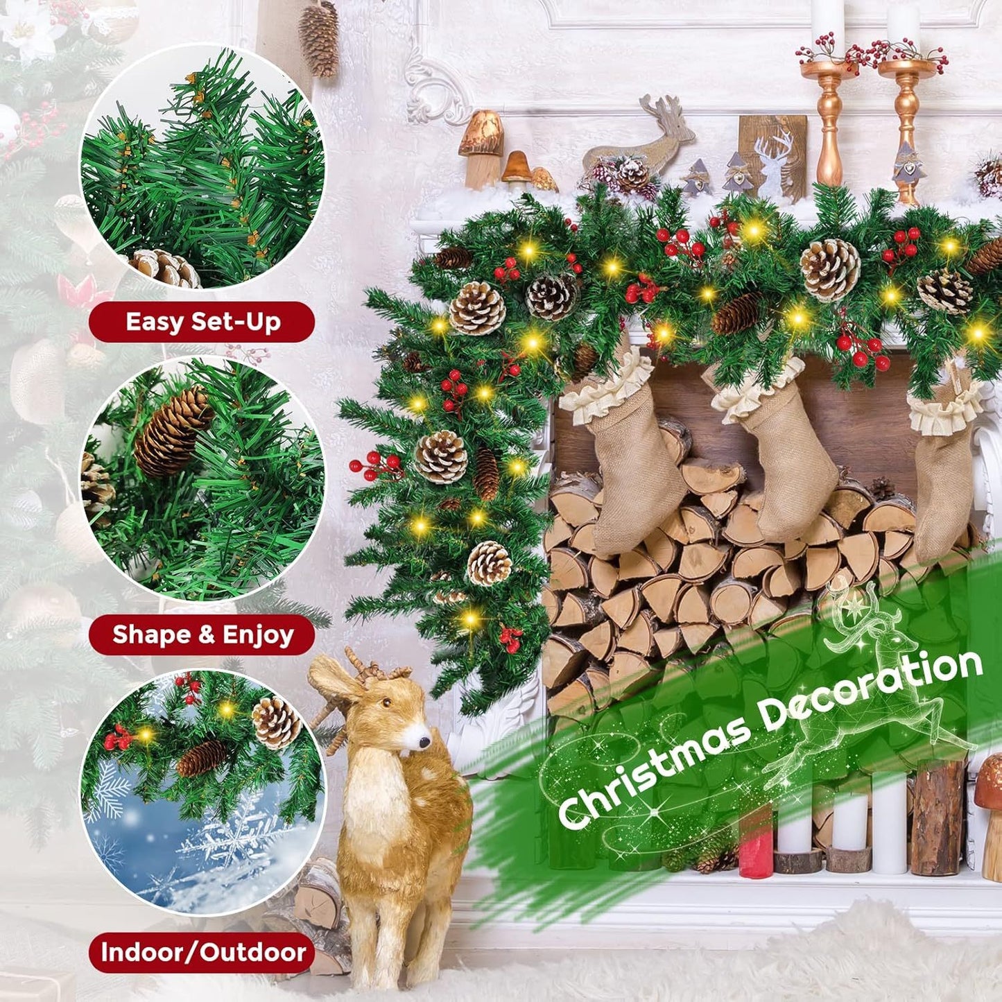 Christmas Garland With Assorted Decor