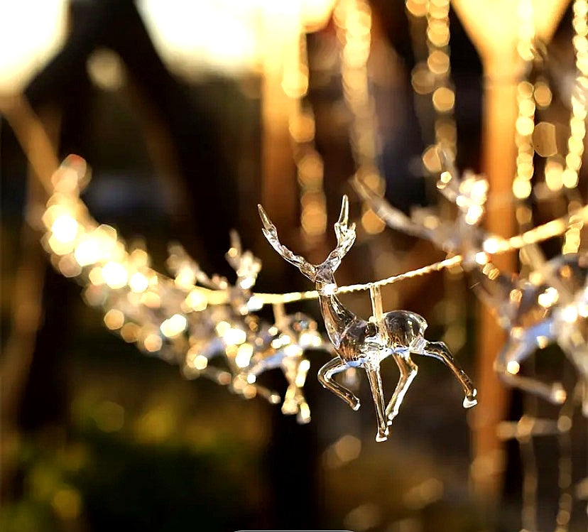 LED Crystal Reindeer String Lights (Warm Glow)