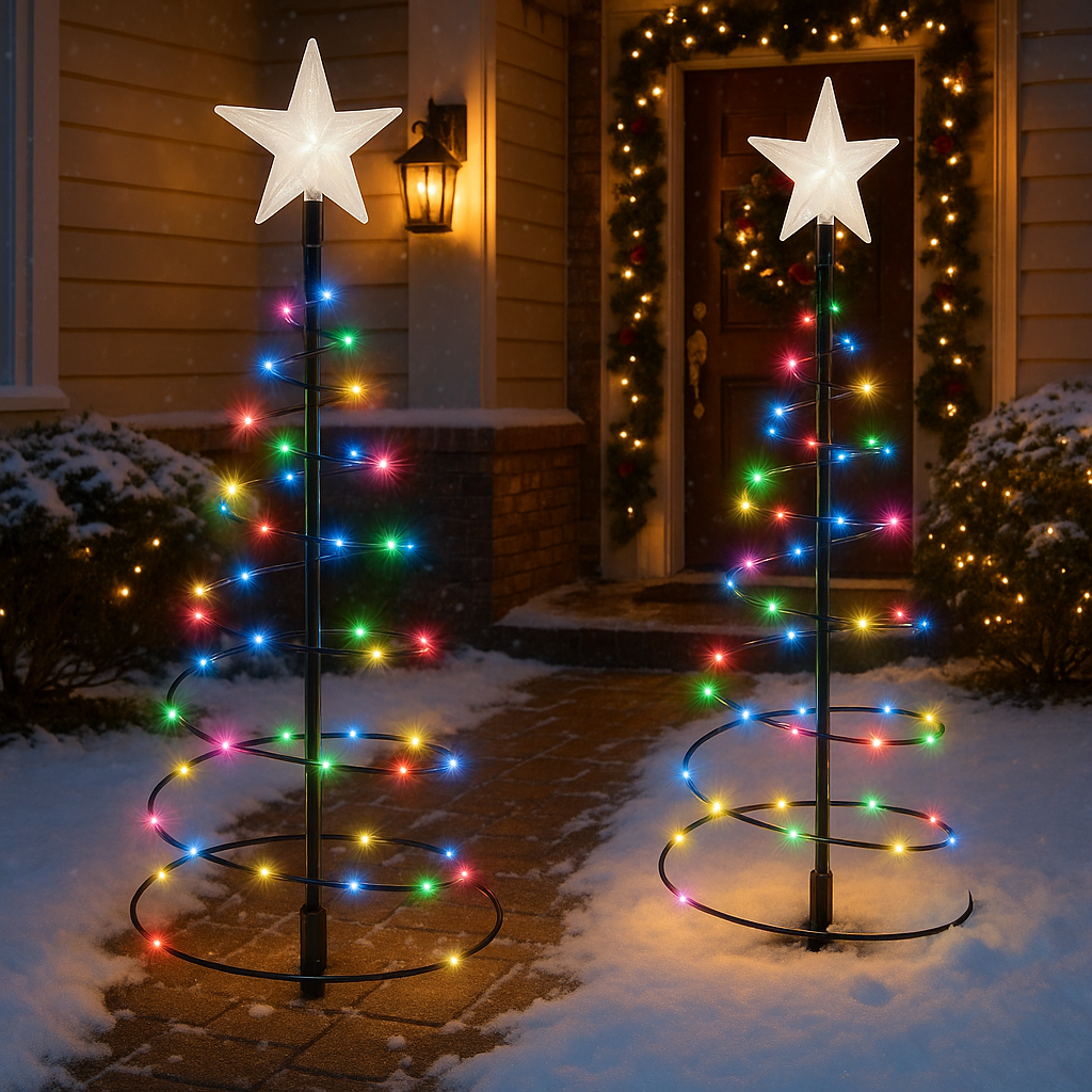 Christmas Outdoor Spiral Tree Light Set
