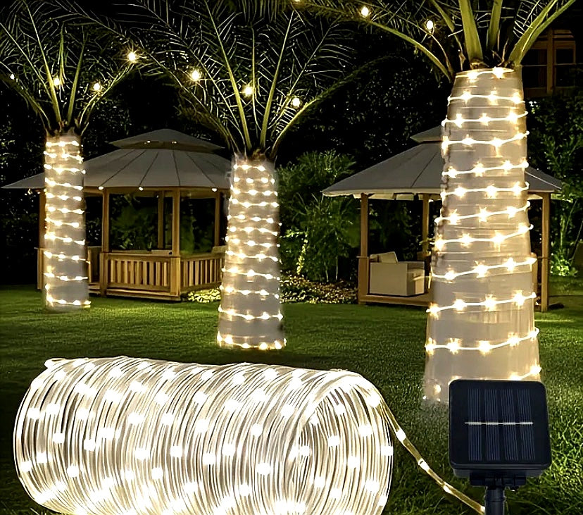 Solar Powered Weather-Proof LED Rope Lights – Outdoor Garden & Patio Lighting