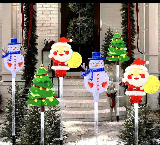 Solar Christmas Pathway Stake Lights (Santa / Snowman / Christmas Tree)