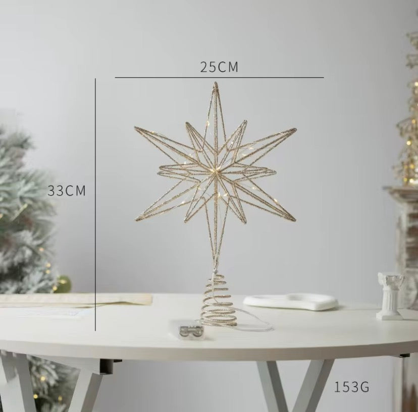 LED Light-Up 3D Christmas Tree Star Topper