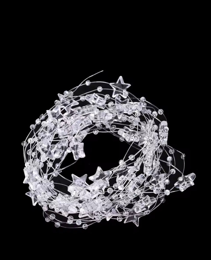 Christmas Star Garland Ribbon Roll – Decorative Craft & Tree Trim Ribbon