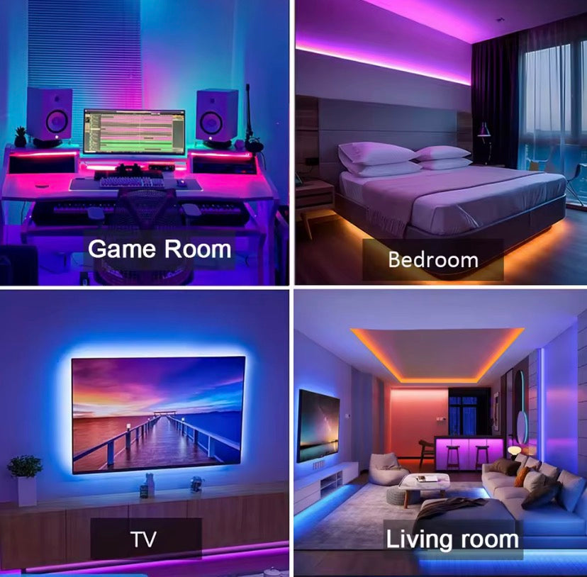 RGB LED Strip Lights with Remote & App Control – 5m / 10m / 20m / 30m