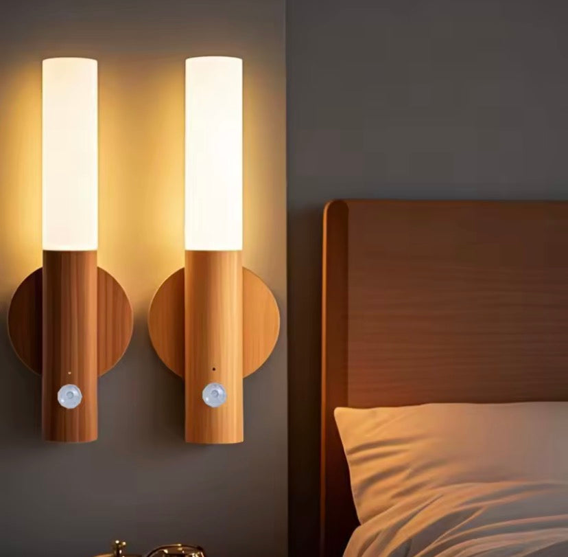 Nordic Glow™ Motion Sensor Wooden Table Lamp