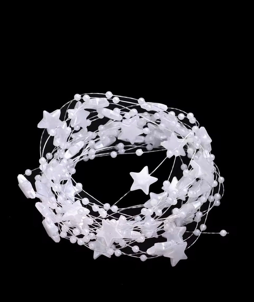 Christmas Star Garland Ribbon Roll – Decorative Craft & Tree Trim Ribbon