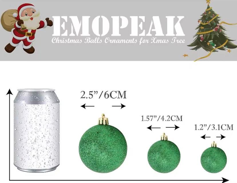 24-Piece Premium Bauble Ornament Set – Luxury Glass Finish Holiday Tree Decor