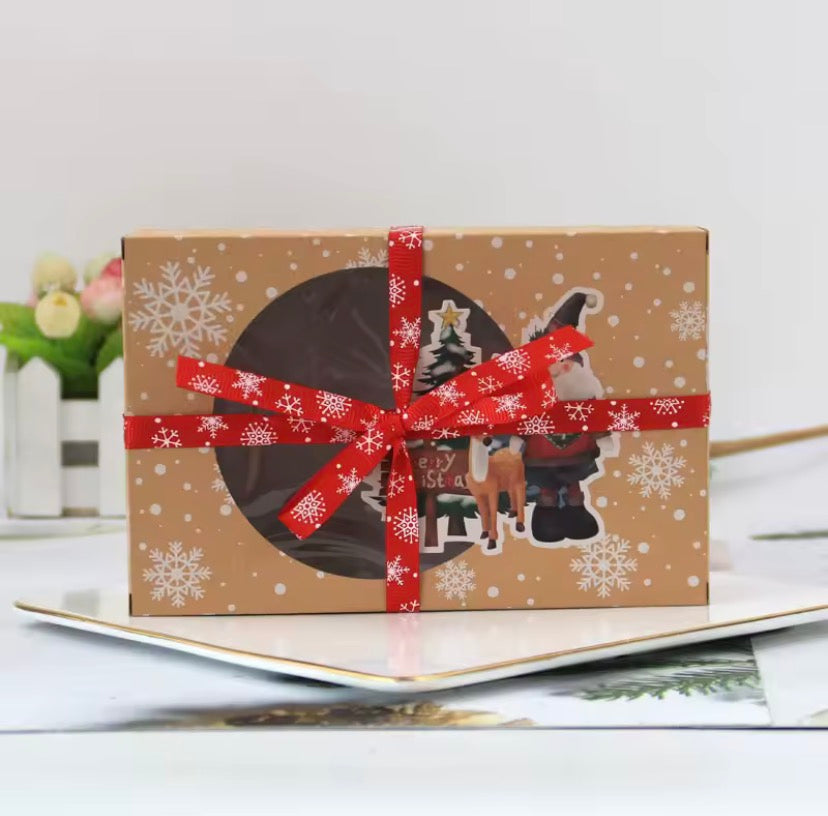 Snowflake Christmas Gift Box with Ribbon