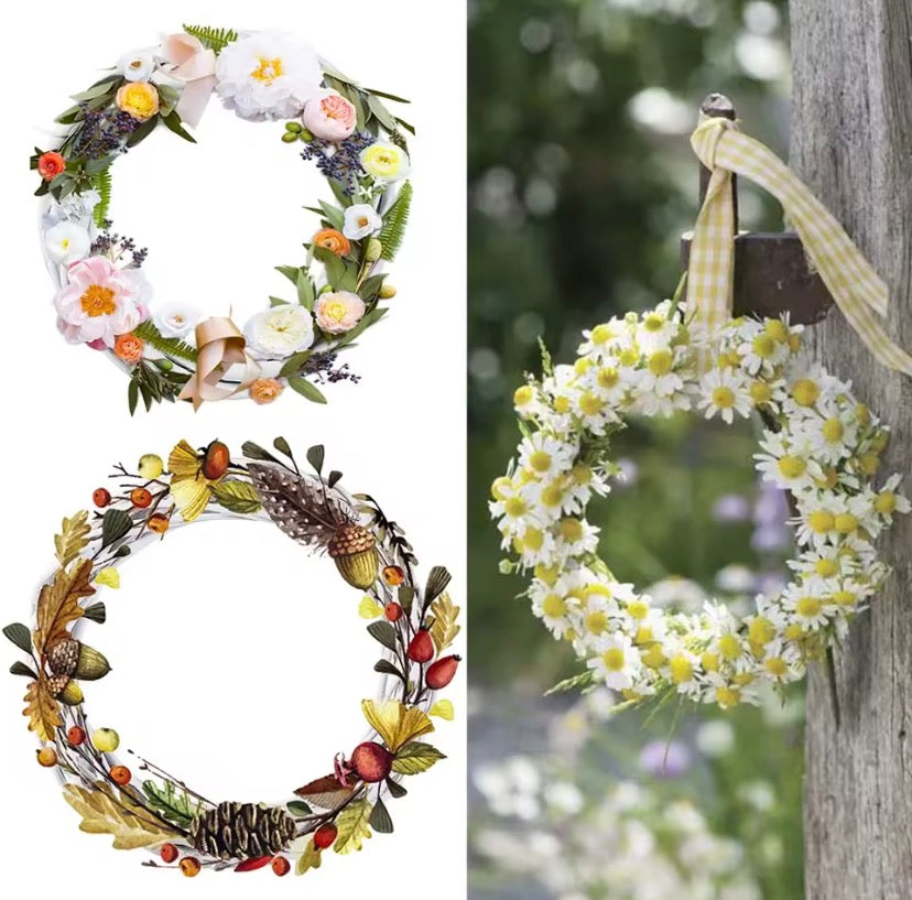 White Rattan Wreath Rings – DIY Floral & Seasonal Decoration Set
