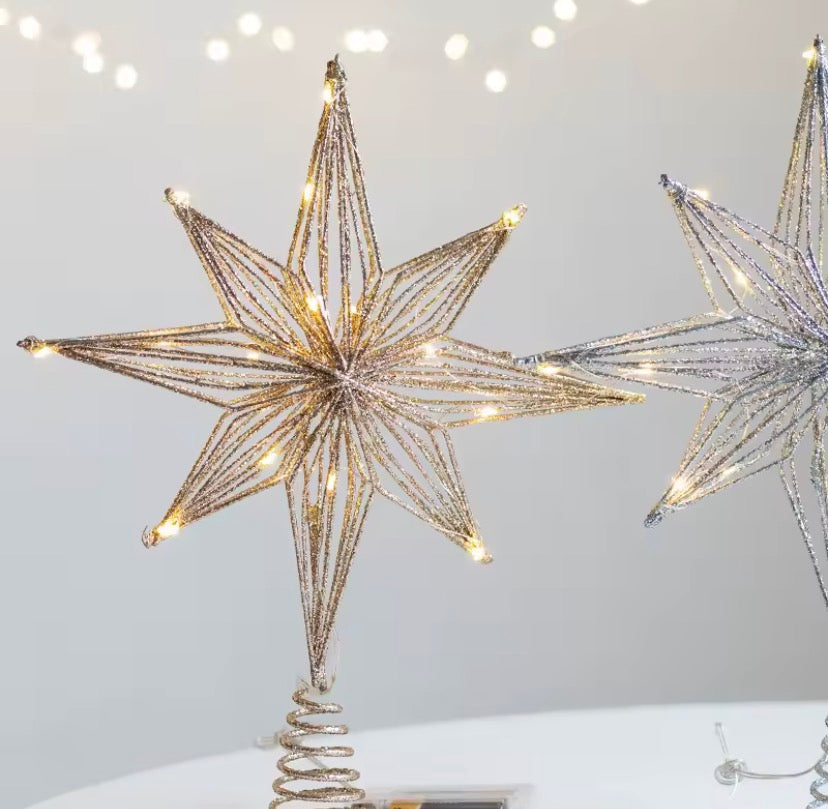LED Light-Up 3D Christmas Tree Star Topper