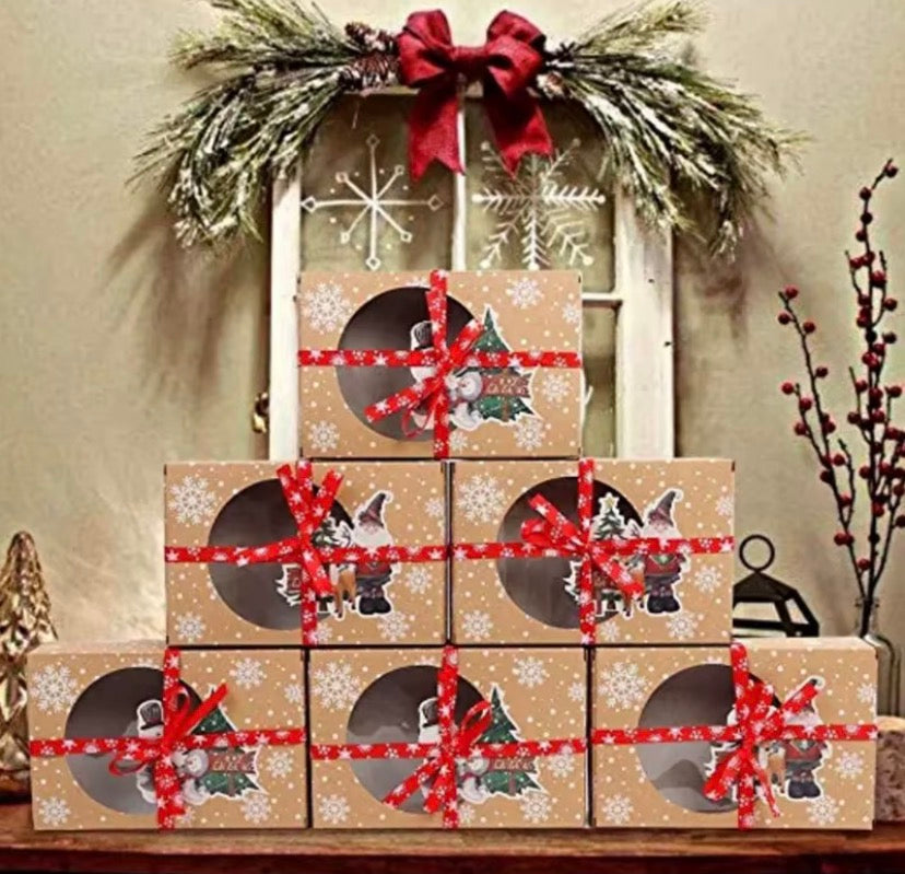 Snowflake Christmas Gift Box with Ribbon