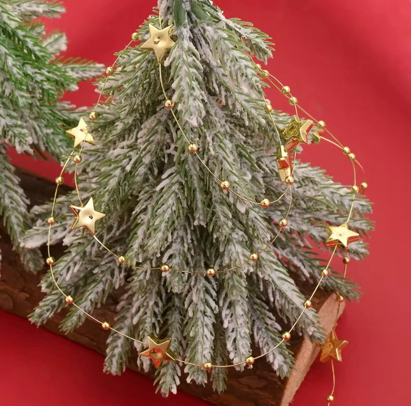 Christmas Star Garland Ribbon Roll – Decorative Craft & Tree Trim Ribbon