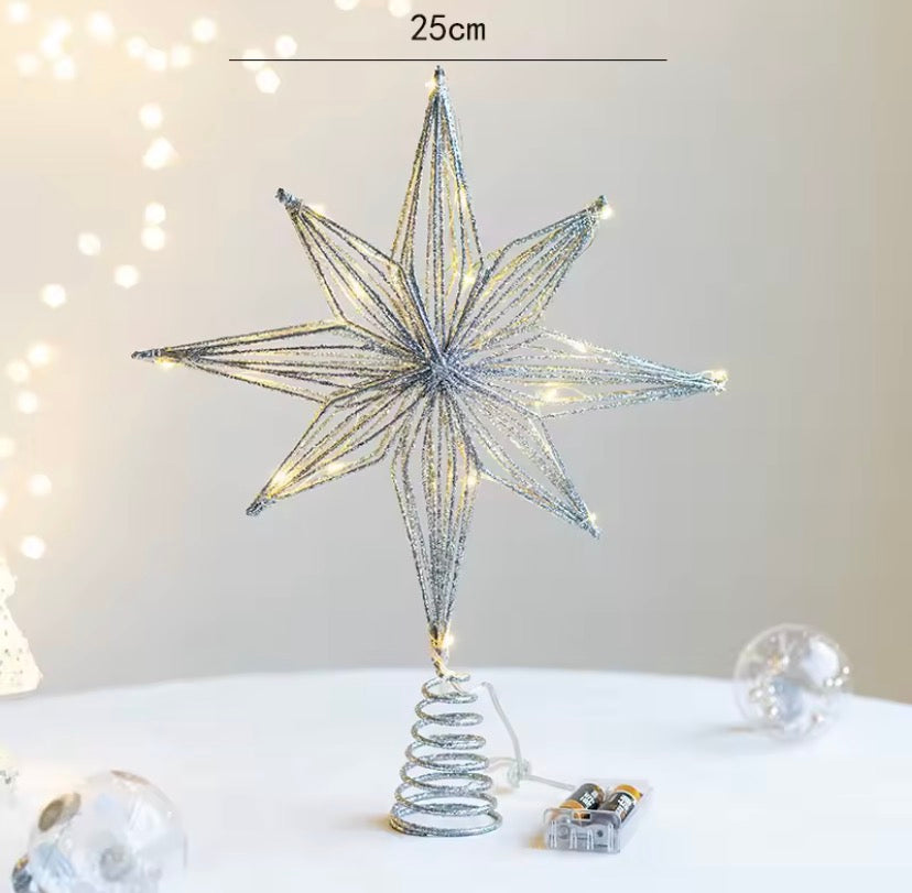 LED Light-Up 3D Christmas Tree Star Topper