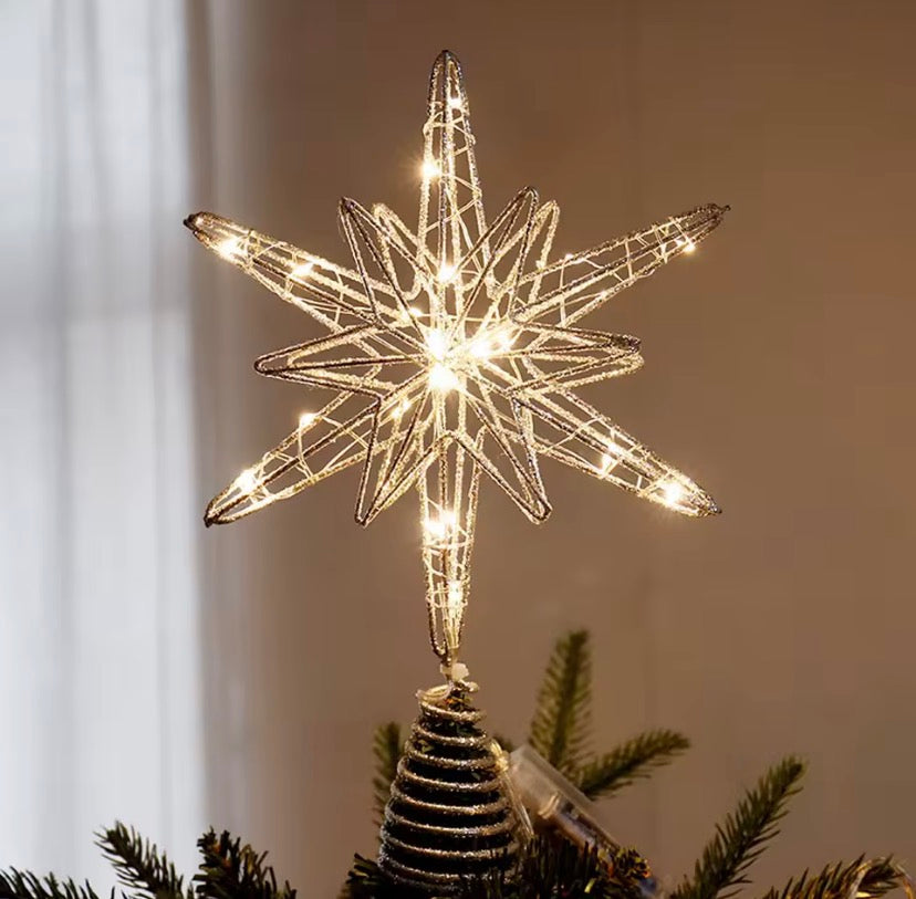 LED Light-Up 3D Christmas Tree Star Topper