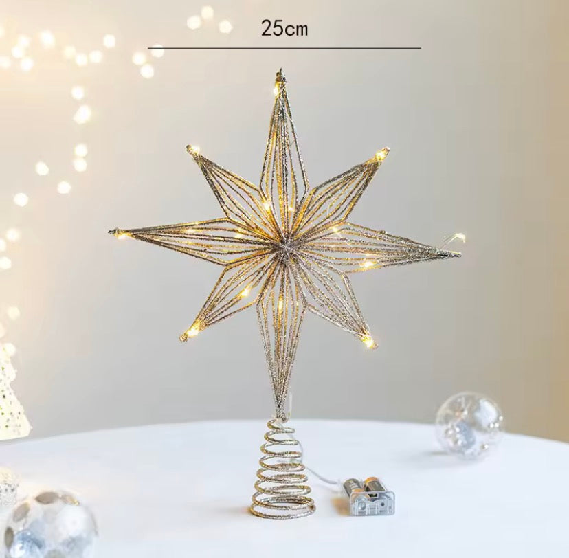 LED Light-Up 3D Christmas Tree Star Topper