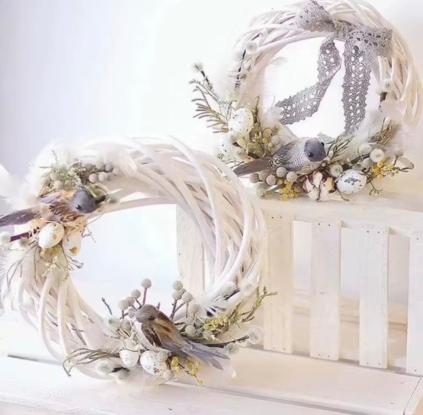 White Rattan Wreath Rings – DIY Floral & Seasonal Decoration Set