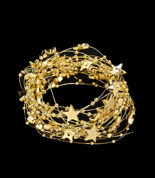 Christmas Star Garland Ribbon Roll – Decorative Craft & Tree Trim Ribbon