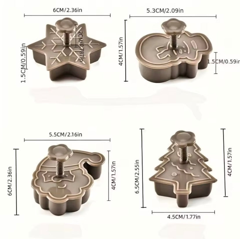 Christmas Cookie Stamp Cutter Set (4-Piece)