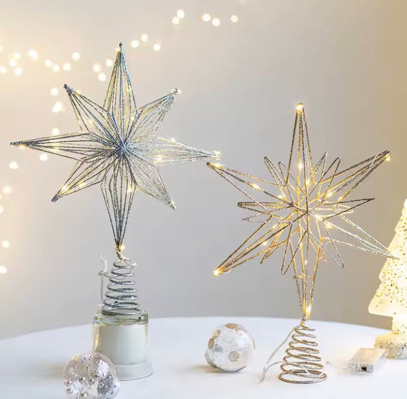 LED Light-Up 3D Christmas Tree Star Topper