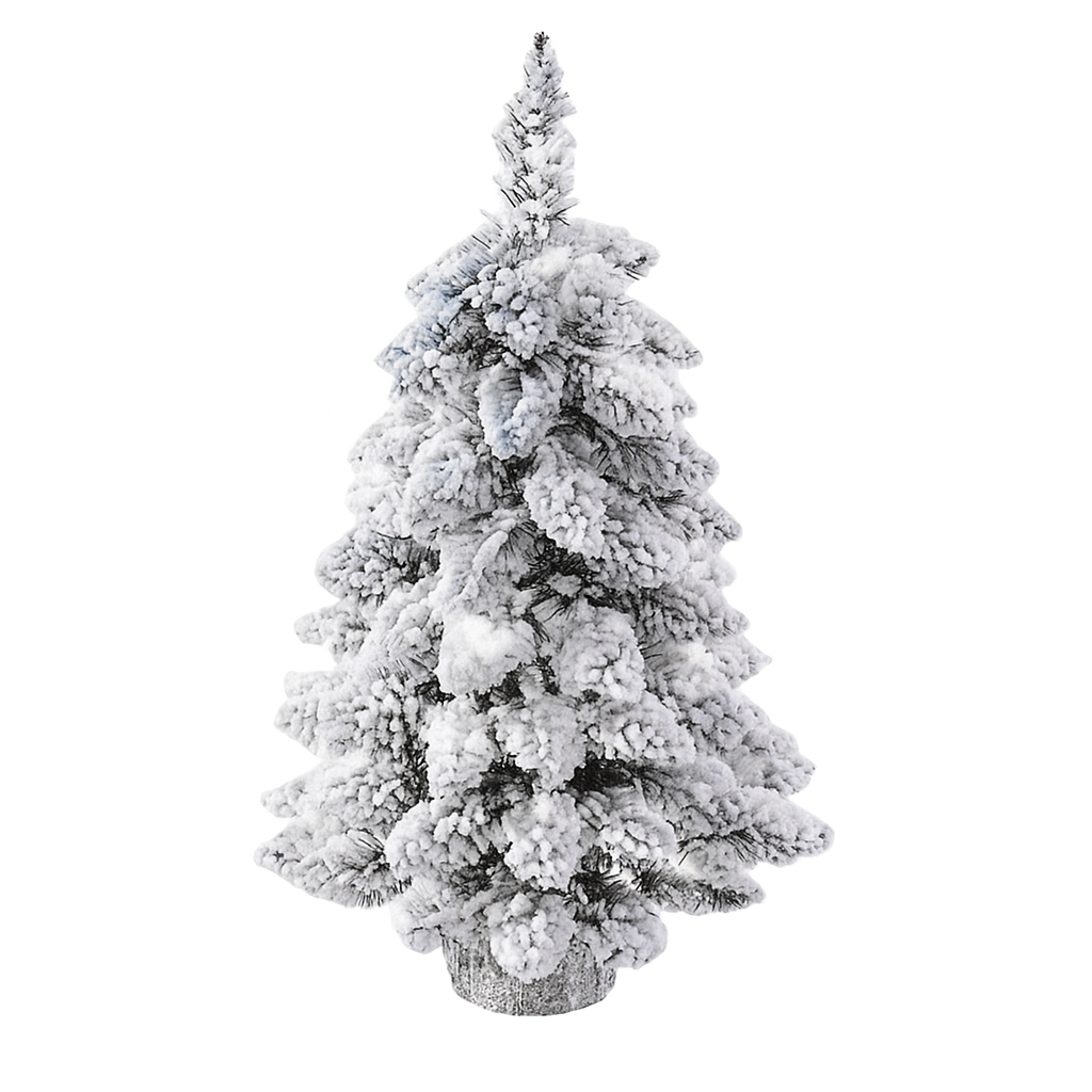 Snow Flocked Tabletop Christmas Tree (With Lights)