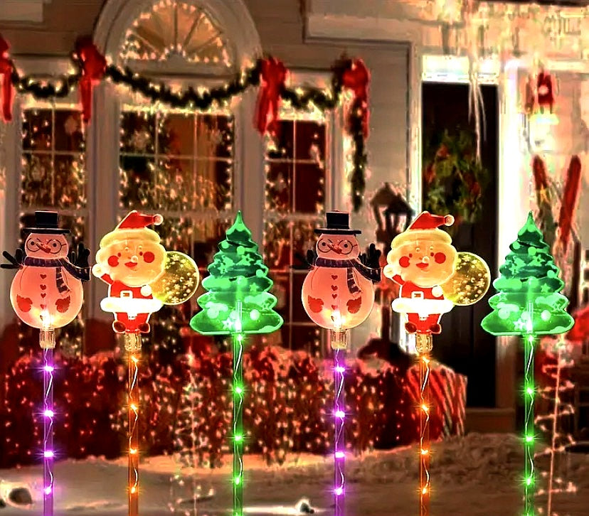 Solar Christmas Pathway Stake Lights (Santa / Snowman / Christmas Tree)