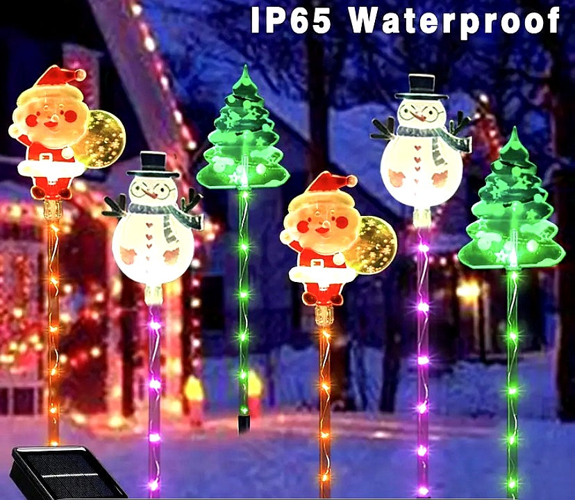 Solar Christmas Pathway Stake Lights (Santa / Snowman / Christmas Tree)