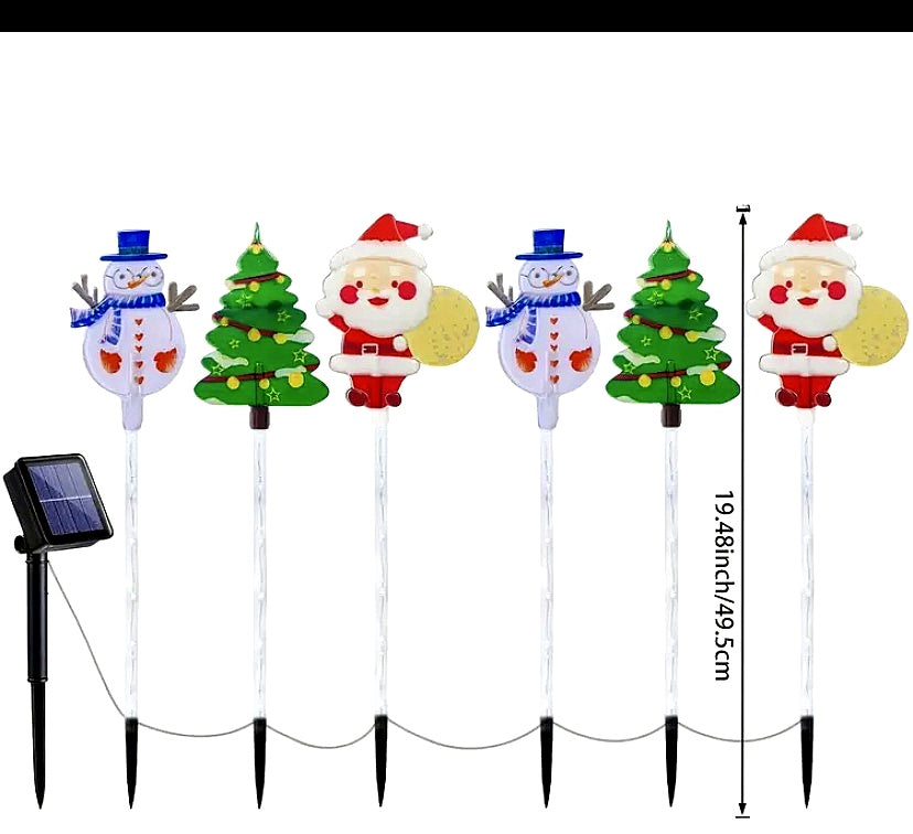 Solar Christmas Pathway Stake Lights (Santa / Snowman / Christmas Tree)