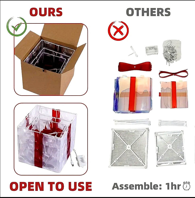 Light-Up Christmas Gift Box Decoration Set (Warm White LED)